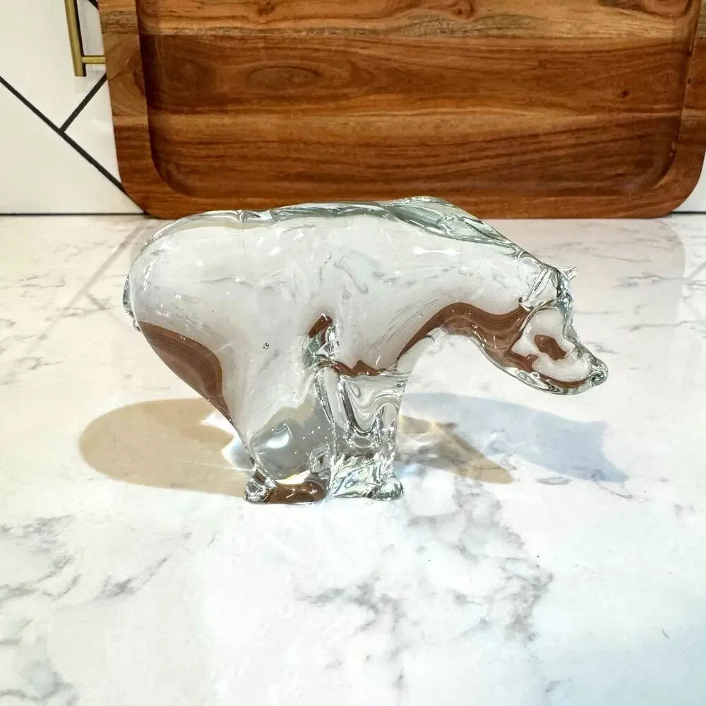 vintage Eneryda Glasbruk in Sweden crystal bear 60s 70s minimalist masculine